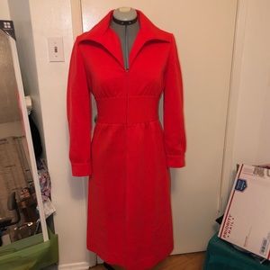 Vintage ruby red perfect sweater dress 1950s